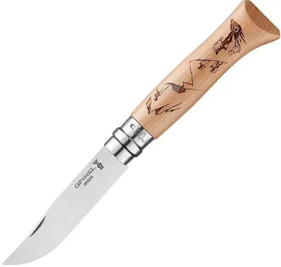 Cuțit pliabil Opinel - Hiking, 8.5 cm, fag