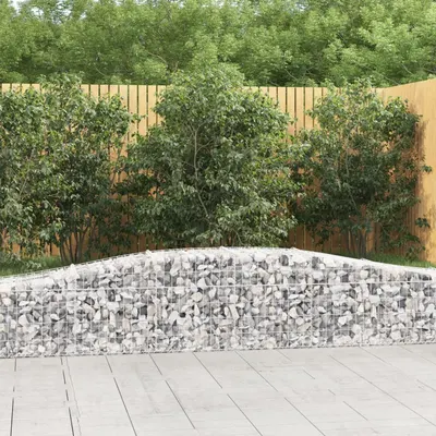 vidaXL Coșuri gabion arcuite 5 buc, 400x50x40/60 cm, fier galvanizat