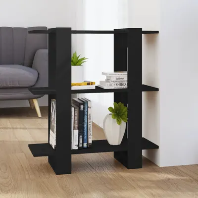 vidaXL Bibliotecă/Separator cameră, negru, 80x30x87 cm