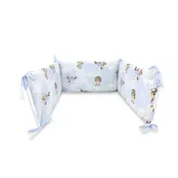 Aparatoare pentru patut, Qmini, Din bumbac certificat Oeko Tex Standard 100, 210x30 cm, Cu panglici, Sky Adventure
