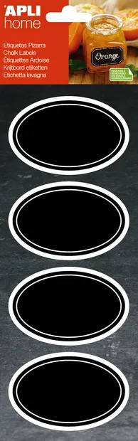 Etichete cu tablita neagra Apli - Oval, 8 buc.