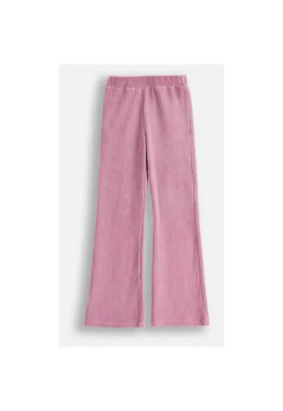 Pantaloni evazati cu aspect catifelat