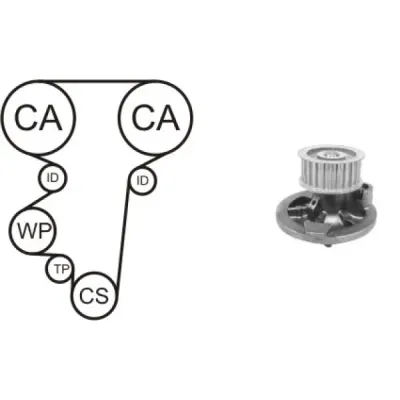Set pompa apa+curea dintata AIRTEX WPK-169601