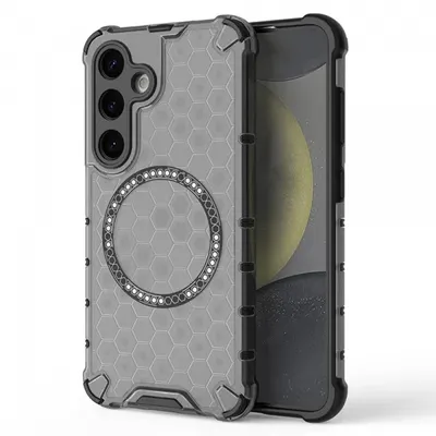 Husa MagSafe pentru Samsung Galaxy S24 S921, Techsuit, HoneyComb Shield, Neagra