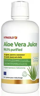Aloe vera, suc pur 99,5%, 1000 ml, Vitagold