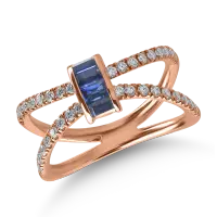 Inel din aur roz cu safire de 0.48ct si diamante de 0.34ct
