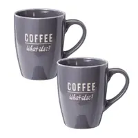 Set 2 căni Excellent Houseware, 340 ml, ceramică, „COFFEE – What else?”