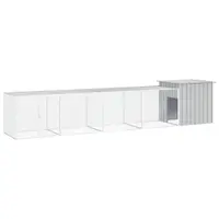 vidaXL Coteț pentru păsări, gri, 500x91x100 cm, oțel galvanizat