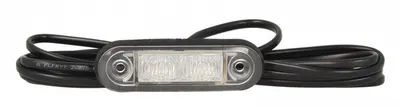 Lumina numar inmatriculare (LED, 12 24V, culoare: negru, culoare sticla: transparent, 26x79mm, lungime cablu: 2500mm)