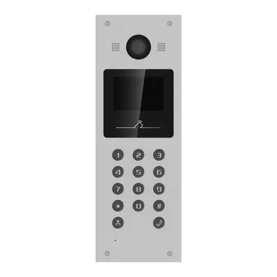 Post videointerfon de exterior pentru blocuri Hikvision DS-KD3003-E6, monitor LCD color 3.5-inch, rezolutie 480 × 320, camera v