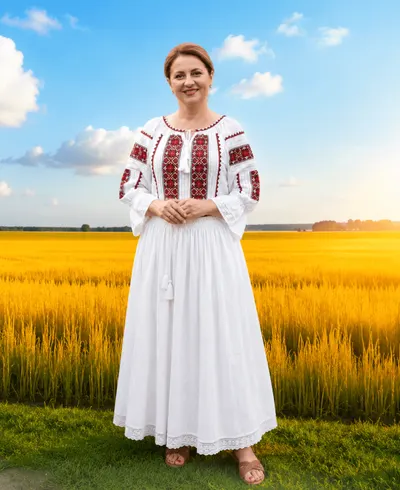 Set traditional format din ie si fusta 46