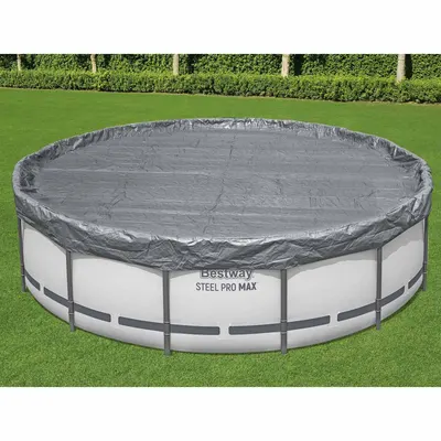 Bestway Husă pentru piscină Ø4,57 m Rotund Poliester Gri