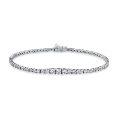 Bratara tennis din aur alb cu diamante de 1.14ct