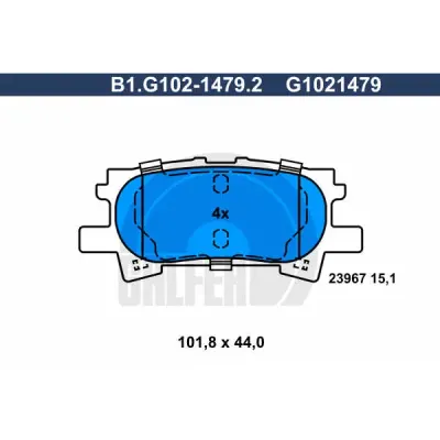 Set placute frana, frana disc GALFER B1.G102-1479.2