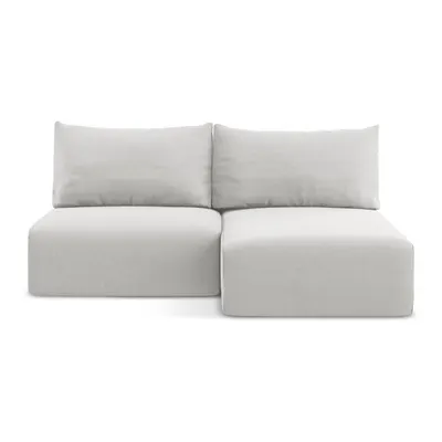 Colțar gri deschis extensibil/cu spațiu de depozitare cu tapițerie din catifea (cu colț pe partea dreaptă/cu șezlong) Kalena – Makamii