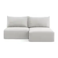 Colțar gri deschis extensibil/cu spațiu de depozitare cu tapițerie din catifea (cu colț pe partea dreaptă/cu șezlong) Kalena – Makamii