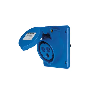 Ec690 Flush Mount. Socket 32a Ip44 1p+n+e 220-240v