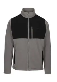 Bluza din fleece cu fermoar si segmente contrastante Falkenham - Negru/Gri