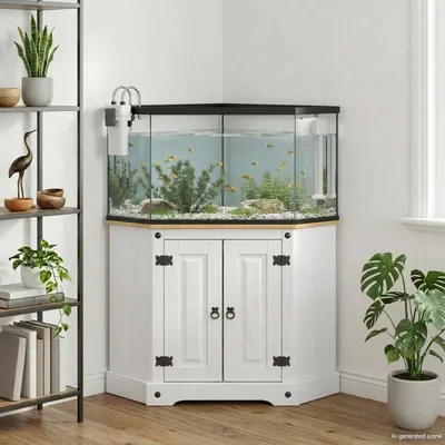 vidaXL Suport pentru acvariu CORONA Alb 70 x 70 x 73 cm 300 kg
