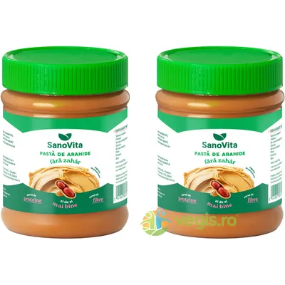 Pachet Pasta de Arahide Cremoasa fara Zahar 375g + 375g