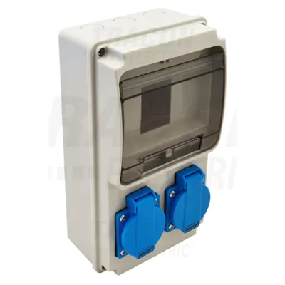 Cutie de distributie, fara protectie TDB02-6M Out: 2×SCHUKO