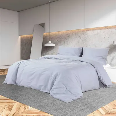vidaXL Set cu husă de pilotă, gri, 200x220 cm, microfibră
