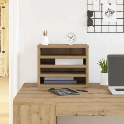 vidaXL Organizator Birou Stejar Artizanal 36 x 26 x 29,5 cm