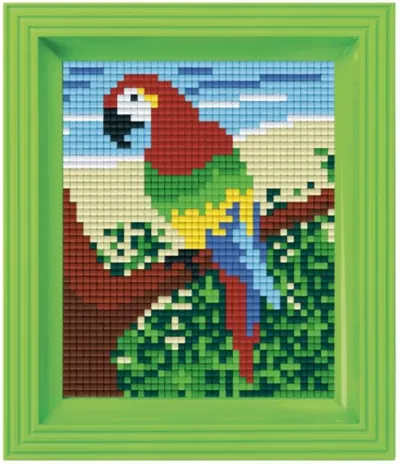 Set creativ cu ramă și pixeli Pixelhobby Classic - Papagal