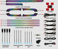 Lumini ambientale dedicate Toyota Land Cruiser Prado 2014-2023, RGB Acrilice 22 in 1 Dinamice cu efect symphony, Control din Aplicatie Bluetooth / Buton