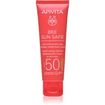 Apivita Bee Sun Safe Anti-Spot and Anti-Age Tinted Face Cream SPF50 crema de fata cu efect de protectie SPF 50