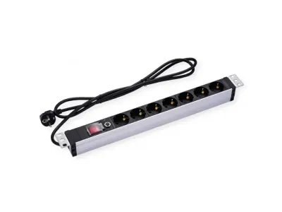 Prelungitor PDU 19" cu 7 x Schuko cu switch ON/OFF 3m, Value 19.99.1637