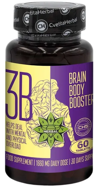 Brain Body Booster, 1660 mg, 60 tablete, Cvetita Herbal