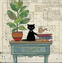 Puzzle 25 piese - Bug Art - Chaton Bureau