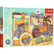 Puzzle Trefl 200 Stitch la Plaja cu Lilo si Stitch