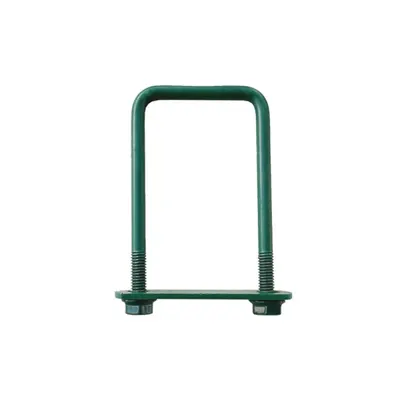 Brida Gard Otel, 60 x 40 mm, Tip U, pentru Fixare Panouri Gard, Stalp Rectangular, Verde