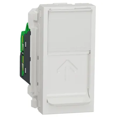 Priza date RJ45, CAT6A FTP, 1 modul Schneider Noua Unica NU344818, alb