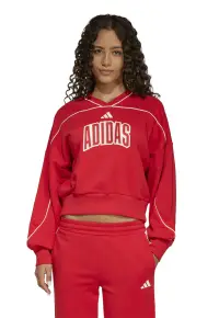 Bluza de trening cu maneci cazute si decolteu en-coeur - Rosu vermillion