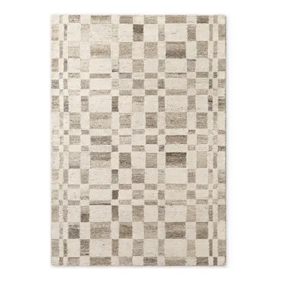 Covor crem țesut manual din lână 80x150 cm Boho 1.0 Structa – Vikosa