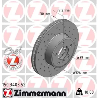 Disc frana ZIMMERMANN 150.3403.52