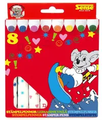Markere colorate cu stampile Sense – 8 bucati