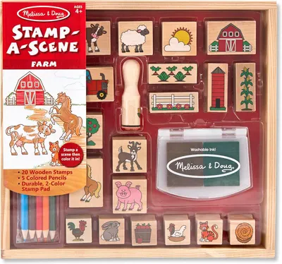 Set creativ Melissa & Doug - Ștampile, fermă