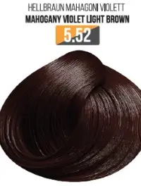 Vopsea Profesionala Fara Amoniac EVOQUE USA, Nuanta 5.52 MAHOGANI VIOLET LIGHT BROWN - Cu Ulei de Argan si 12 Aminoacizi, 100 ml - Evoque