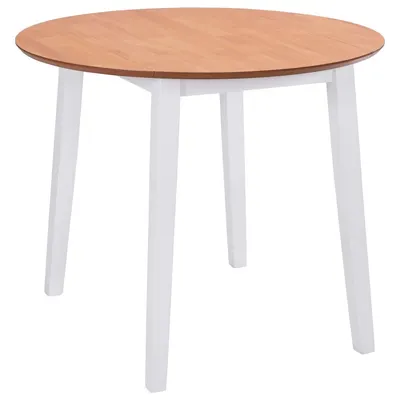 vidaXL Masă de bucătărie extensibilă, rotund, MDF, alb