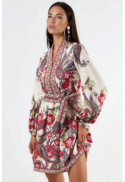 Rochie mini - casual - rosu - poliester-lycra