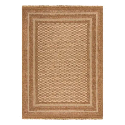 Covor pentru exterior și interior în culoare naturală 200x290 cm Layla Border – Flair Rugs