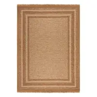 Covor pentru exterior și interior în culoare naturală 200x290 cm Layla Border – Flair Rugs