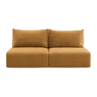 Canapea portocalie extensibilă/cu spațiu de depozitare 216 cm Kalena – Makamii
