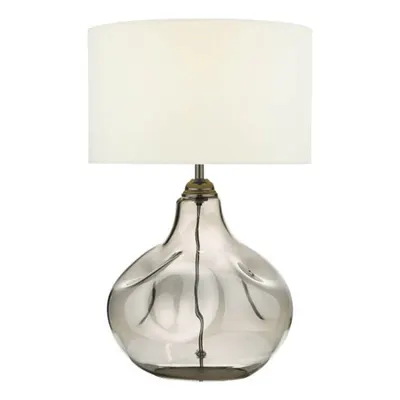 Veioza Esarosa Table Lamp Smoked Glass with White Linen Shade