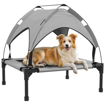 PawHut Pat pentru câini pisici pe picioare confort înalt velum anti-UV Oxford geantă de transport inclusă 76 x 61 x 69,5 cm, gri | Aosom Romania