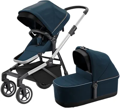 Cărucior combinat 2 în 1 Thule - Sleek, Navy Blue